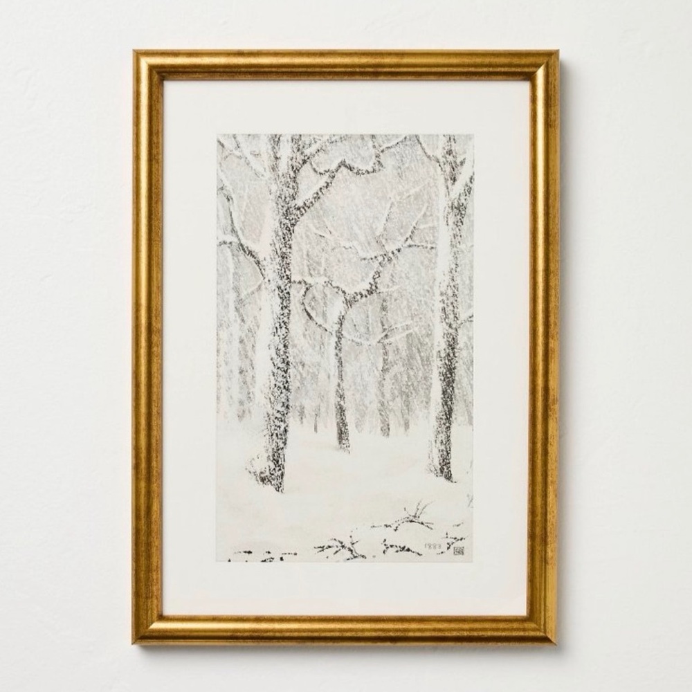 11x14” Snowy Trees Framed Wall Art — Hearth & Hand with Magnolia